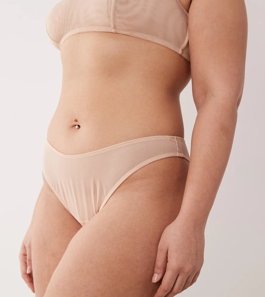  Asos Curve Braguitas Brasileñas Beis De Pernera Alta De Malla Transparente Tammy De Asos Design Curve-sin Color 
