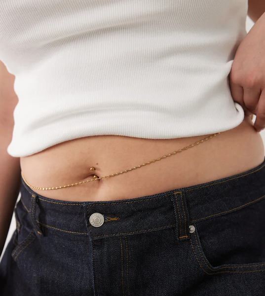  Asos Curve Cadena Para Vientre Dorada De Cadena De Acero Inoxidable Resistente Al Agua De Asos Design Curve-dorado 