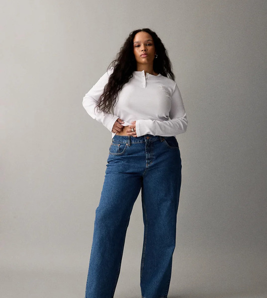  Asos Curve Vaqueros Dad Azul Pulcro De Pernera Ancha De Asos Design Circular Design Collection Curve-azul Marino 