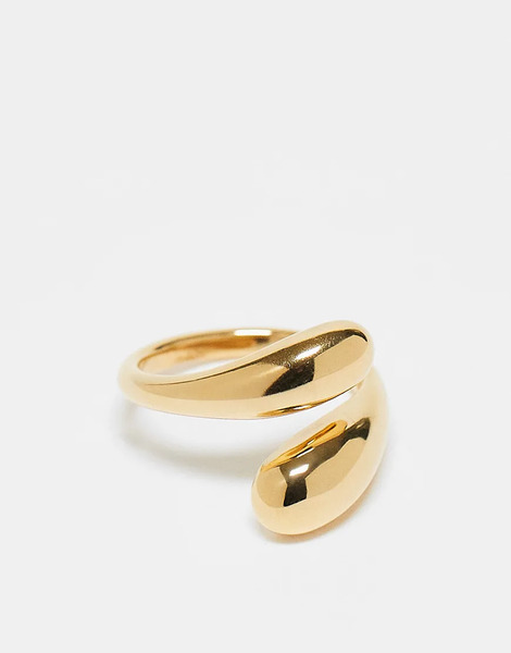  Asos Design Anillo Dorado Con Diseño Envolvente Abullonado De Acero Inoxidable Resistente Al Agua De Asos Design 