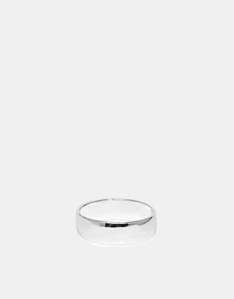  Asos Design Anillo Plateado De Banda De Asos Design 