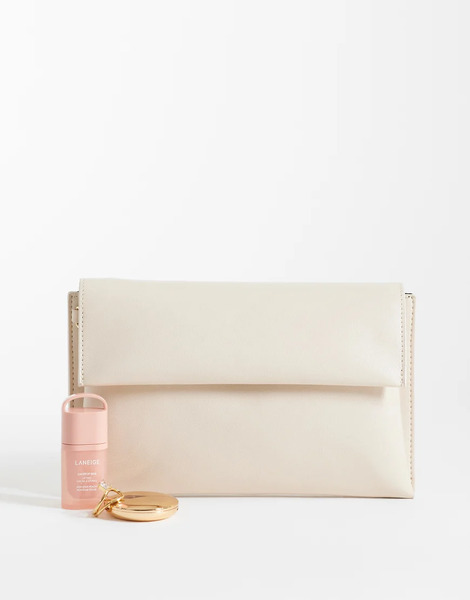  Asos Design Bolso Clutch Color Piedra Con Diseño Estilo Sobre Y Correa Bandolera Extraíble De Asos Design-neutro 
