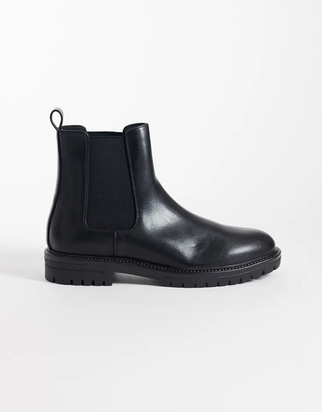  Asos Design Asos Design - Botas Chelsea Negras Con Suela Dentada-negro 