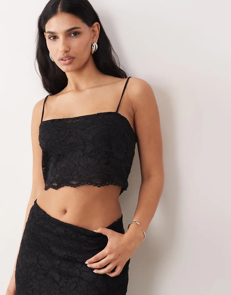  Asos Design Bralette Negro De Encaje De Asos Design (parte De Un Conjunto) 