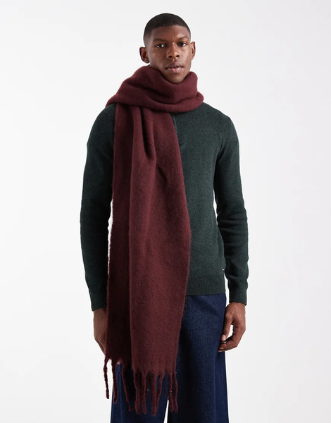  Asos Design Bufanda Burdeos De Tejido Cepillado De Asos Design-brown 