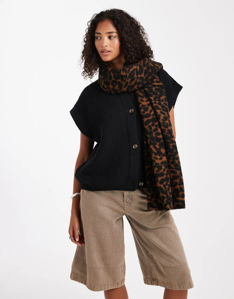  Asos Design Bufanda Con Diseño De Leopardo De Asos Design-multicolor 