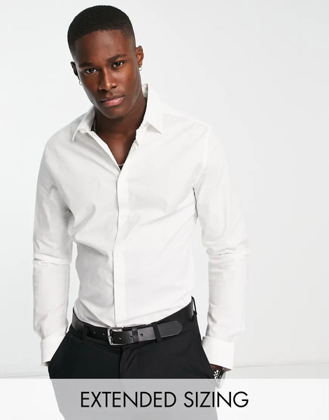  Asos Design Camisa Ajustada En Blanco De Asos Design 
