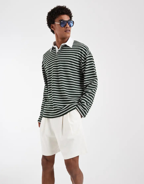  Asos Design Asos Design Circular Design Collection - Pantalones Cortos Beis Extragrandes Con Pinzas De Punto Liso-neutro 