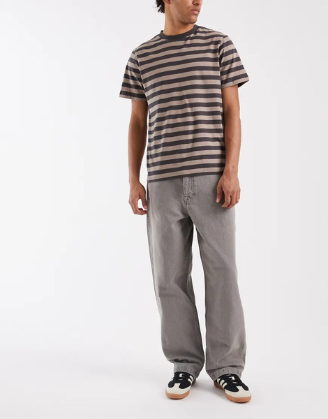  Asos Design Asos Design Circular Design Collection - Vaqueros Grises De Corte Recto Suelto Con Lavado Claro (parte De Un Conjunto) 