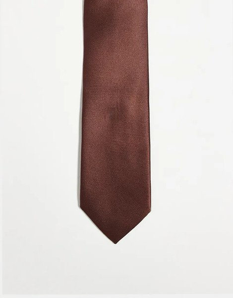  Asos Design Corbata Marrón De Satén De Asos Design 