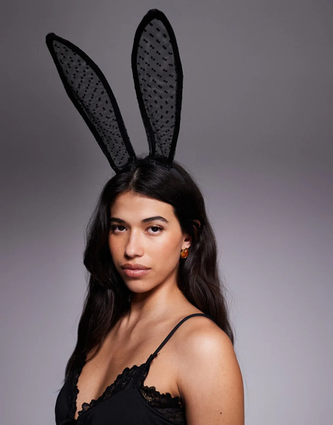  Asos Design Diadema Para Halloween Con Diseño De Orejas De Conejo Traslúcidas Y Estampado De Lunares De Asos Design-negro 