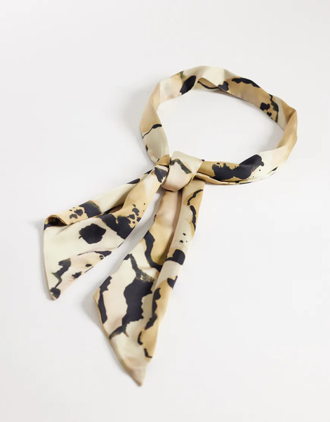  Asos Design Fular Largo Estrecho Con Estampado De Leopardo De Asos Design-multicolor 