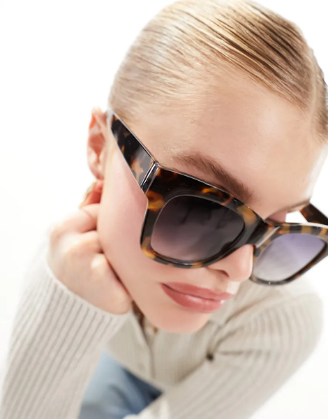  Asos Design Gafas De Sol Efecto Carey De Estilo Ojos De Gato Con Montura Gruesa Ahusada De Asos Design-multicolor 