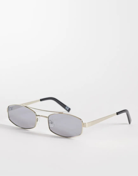  Asos Design Gafas De Sol Plateadas Rectangulares De Metal Con Lentes Ahumadas Efecto Espejo De Asos Design-plateado 