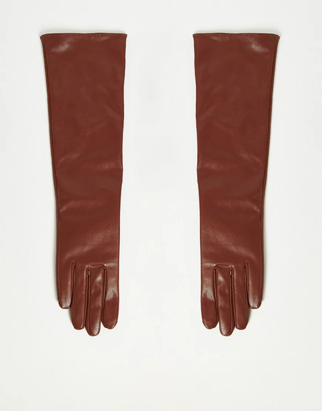  Asos Design Guantes Marrones Largos De Asos Design-marrón 