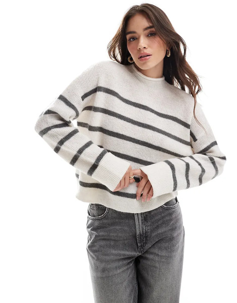  Asos Design Jersey A Rayas Con Cuello Alzado De Asos Design-multicolor 
