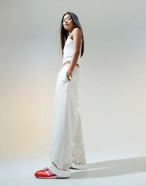  Asos Design Joggers Color Avena Jaspeado Extragrandes Con Detalle De Dobladillo En Los Bajos De Asos Design-beis Neutro 