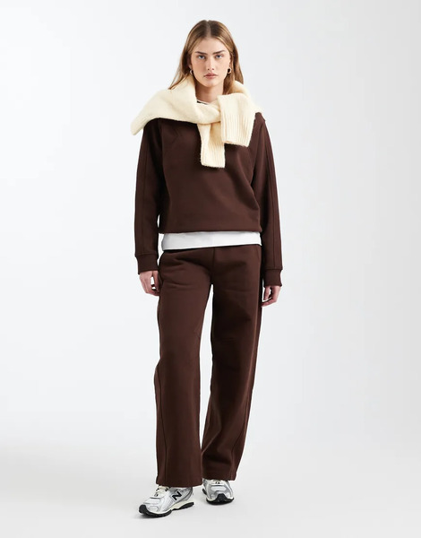  Asos Design Joggers Marrón Chocolate De Pernera Barrel Con Costuras De Tejido De 500 G/m² Premium De Asos Design-brown 