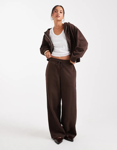  Asos Design Joggers Marrón Chocolate De Pernera Barrel Extragrande Con Detalle De Costuras E Interior Cepillado De Asos Design-brown 