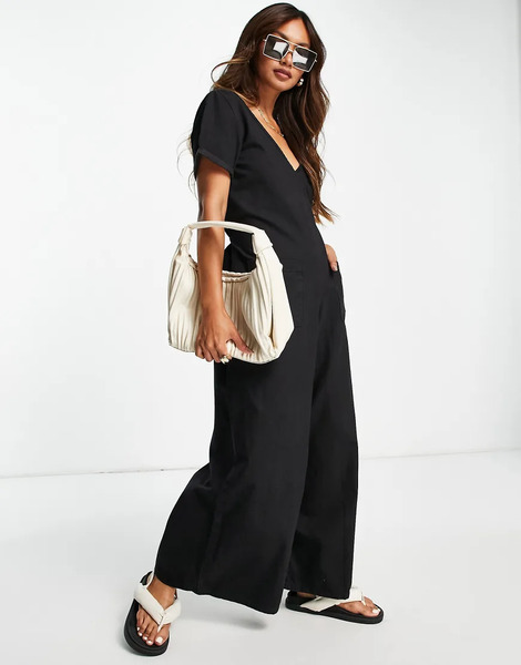  Asos Design Mono Largo Vaquero Negro Con Acabado Suave De Asos Design 