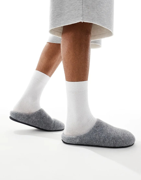  Asos Design Pantuflas Gris Jaspeado Estilo Mules De Asos Design 