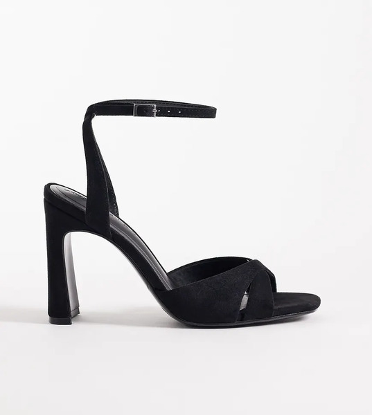  Asos Design Sandalias Negras Minimalistas De Tacón Ancho Con Detalle De Tiras Cruzadas Nightcap De Asos Design Wide Fit-negro 