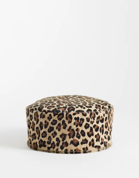  Asos Design Sombrero Estilo Pillbox Con Estampado De Leopardo Y Acabado Peludo De Cuero De Asos Design-multicolor 