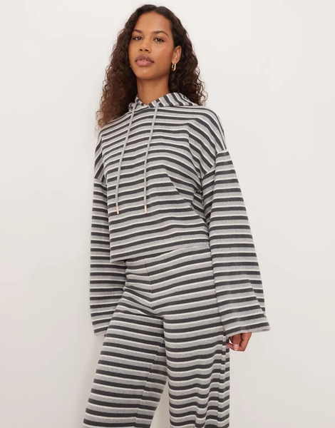  Asos Design Sudadera A Rayas Grises Sin Cierres Con Capucha De Tejido Cepillado De Asos Design (parte De Un Conjunto) 