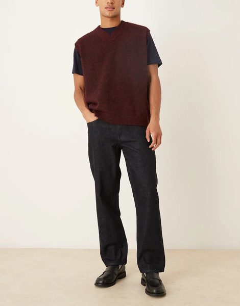  Asos Design Vaqueros Azul Añil De Corte Recto Con Orillo Premium De Asos Design 