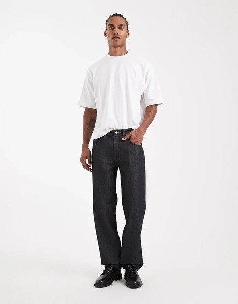  Asos Design Vaqueros Azul Añil De Corte Recto De Tejido Grueso De Asos Design Circular Design Collection 