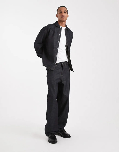  Asos Design Vaqueros Azul Añil De Corte Recto Suelto De Tejido Grueso De Asos Design Circular Design Collection (parte De Un Conjunto) 