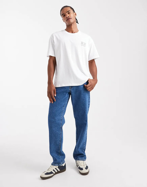 Asos Design Vaqueros Azul Con Lavado Medio De Corte Recto De Asos Design 