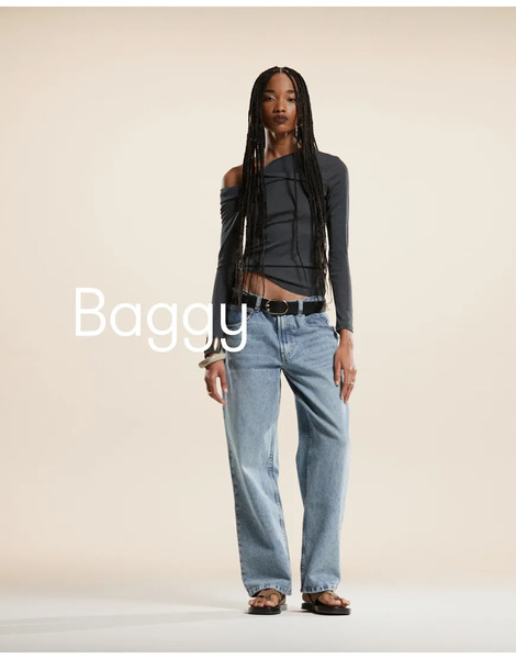  Asos Design Vaqueros Azul Medio Holgados De Asos Design 