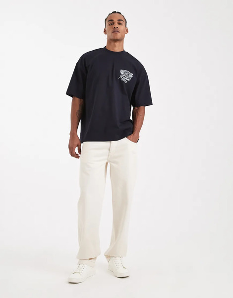  Asos Design Vaqueros Color Crudo De Corte Recto De Tejido Grueso De Asos Design Circular Design Collection-blanco 