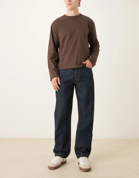  Asos Design Vaqueros De Corte Recto Con Lavado Azul Oscuro De Asos Design 