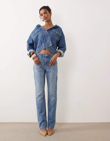  Asos Design Vaqueros De Corte Recto Con Lavado Vintage De Estilo Años 90 De Asos Design Circular Design Collection-azul 