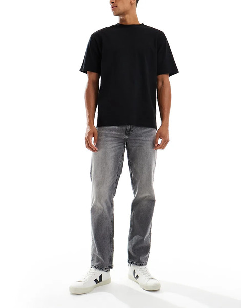  Asos Design Vaqueros Elásticos De Pernera Recta Con Lavado Gris De Asos Design 