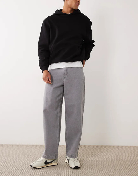  Asos Design Vaqueros Gris Lavado De Corte Recto Suelto De Asos Design 