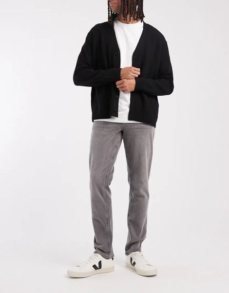  Asos Design Vaqueros Gris Lavado De Corte Slim De Asos Design 