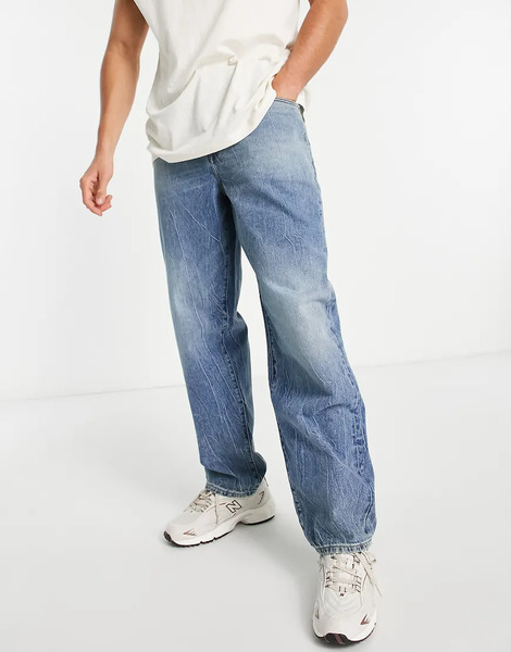  Asos Design Vaqueros Holgados Con Lavado Medio De Asos Design-azul 