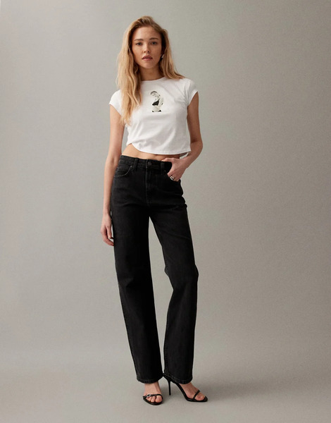  Asos Design Vaqueros Negros Elásticos Y Cómodos De Pernera Recta De Asos Design 