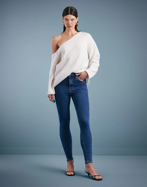  Asos Design Vaqueros Pitillo Azul Medio Ultimate De Asos Design 