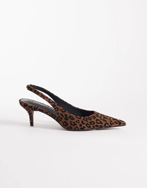  Asos Design Zapatos De Tacón Bajo Con Tira Trasera Y Diseño De Leopardo De Antelina Shade De Asos Design-multicolor 