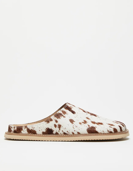  Asos Design Zuecos Con Estampado De Jirafa Y Acabado Efecto Pelo De Asos Design-neutro 