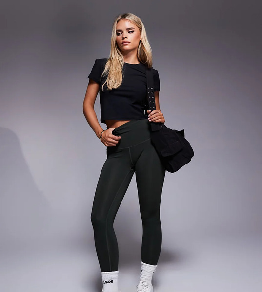  Asos Leggings Deportivos Caquis De Talle Alto Con Bolsillo Interior Y Diseño Moldeador En La Parte Trasera Icon De 4505 Petite-verde 
