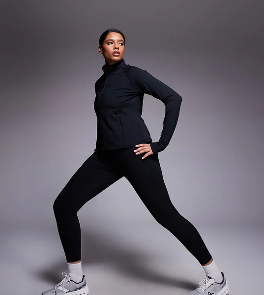  Asos Leggings Deportivos Negros De Talle Alto Con Bolsillo Interior Y Diseño Moldeador En La Parte Trasera Icon De 4505 Curve 