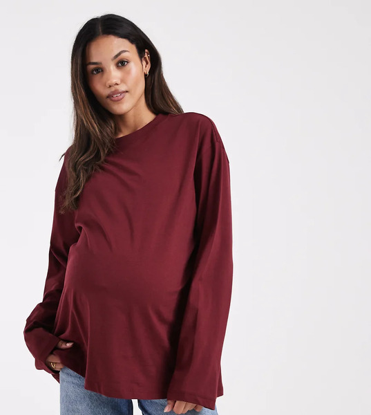 Asos Maternity Camiseta Burdeos De Manga Larga De Asos Design Maternity-multicolor 