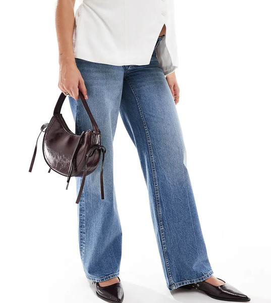  Asos Maternity Vaqueros Dad Azul Medio De Pernera Ancha De Asos Design Maternity 
