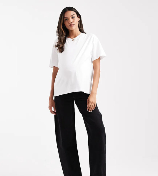  Asos Maternity Vaqueros Negro Lavado De Pernera Barrel Slim De Asos Design Maternity 