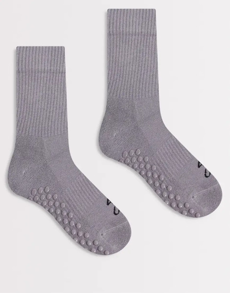  Asos Pack De 2 Pares De Calcetines Gris Ceniza Antideslizantes Para Pilates De Caña Alta Icon De 4505-neutro 